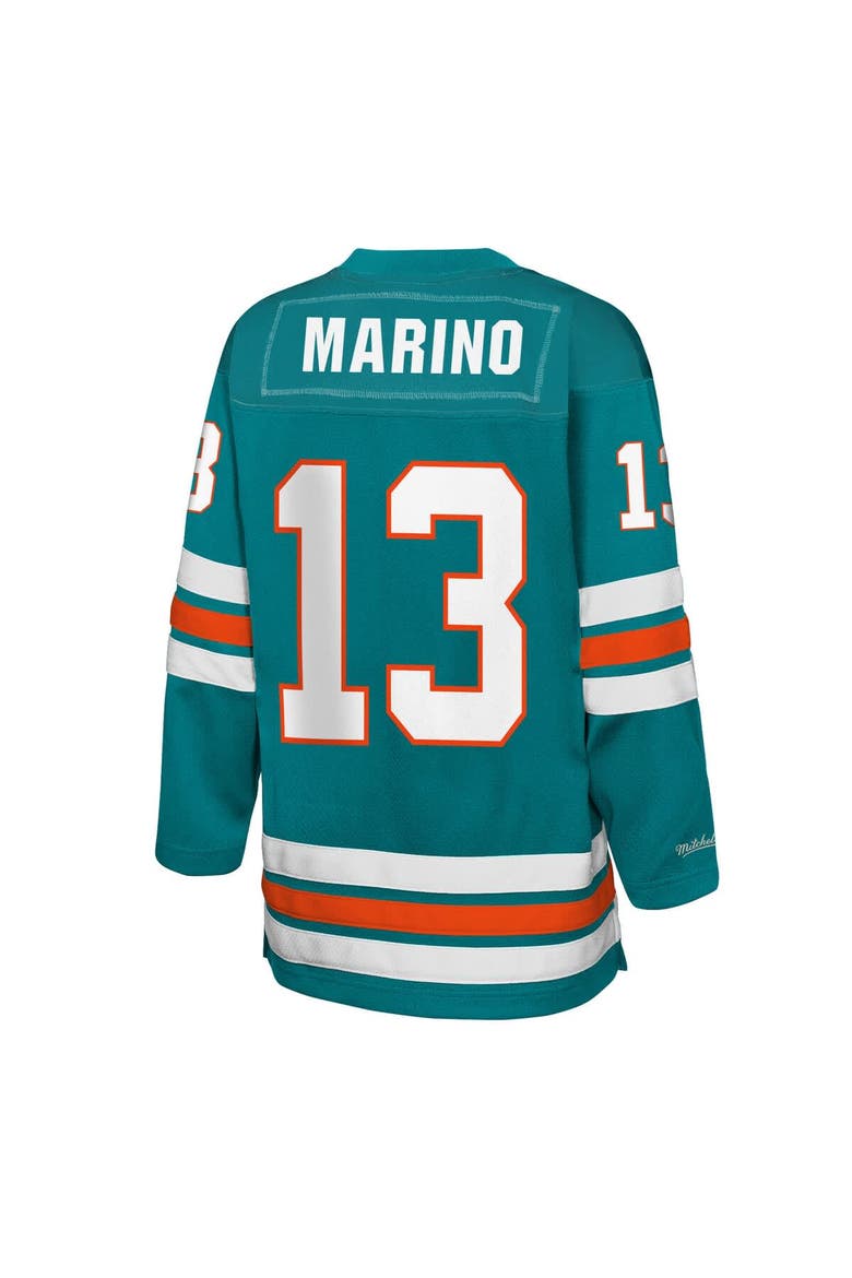 Youth Mitchell & Ness Dan Marino Aqua Miami Dolphins Hockey Fashion Jersey, Alternate, color, Aqua