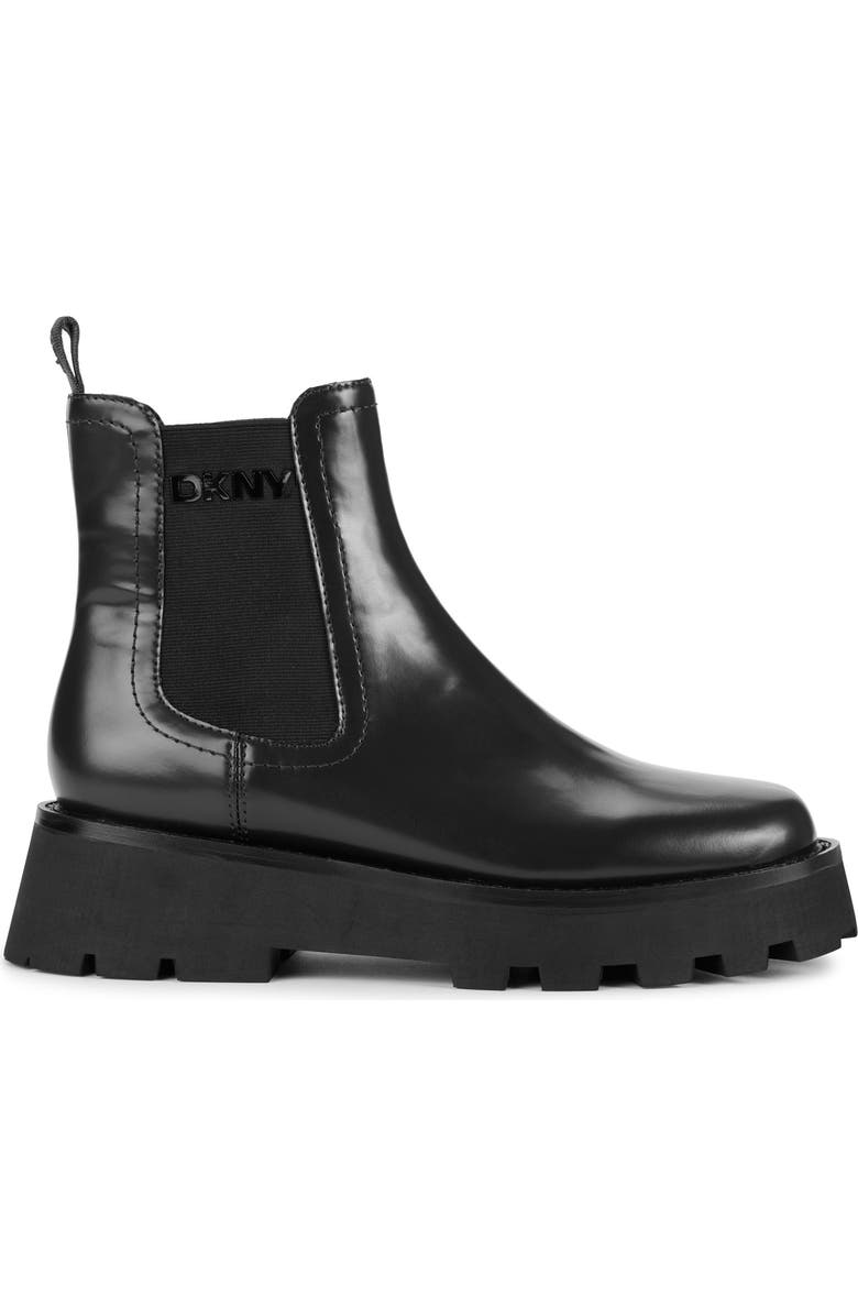 DKNY Senni Lug Sole Chelsea Boot, Alternate, color, Black