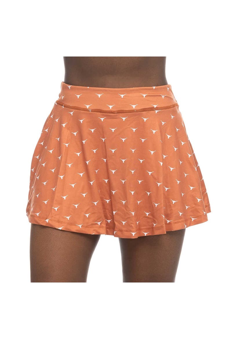 Women's ZooZatz Texas Orange Texas Longhorns Allover Print Flowy Skort, Main, color, Burnt Orange