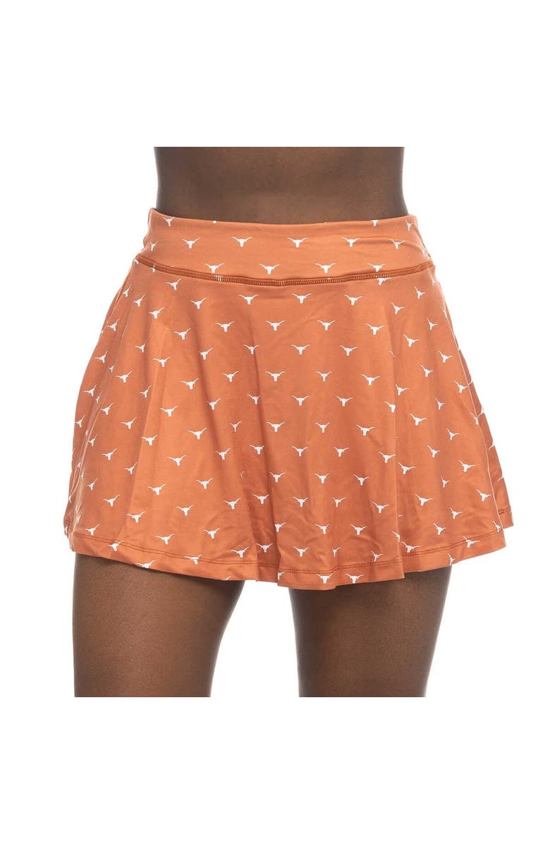 ZOOZATZ Women's ZooZatz Texas Orange Texas Longhorns Allover Print Flowy Skort, Main, color, Burnt Orange
