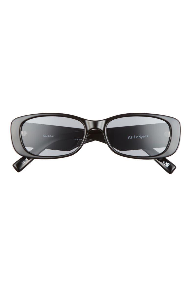 Unreal 52mm Quilted Square Sunglasses, Main, color, BLACK
