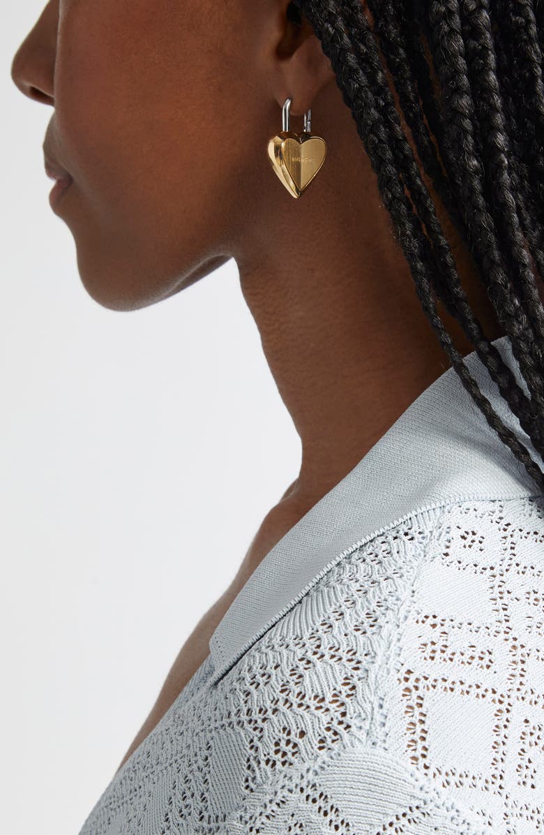 Givenchy Heart Lock Drop Earrings, Alternate, color,