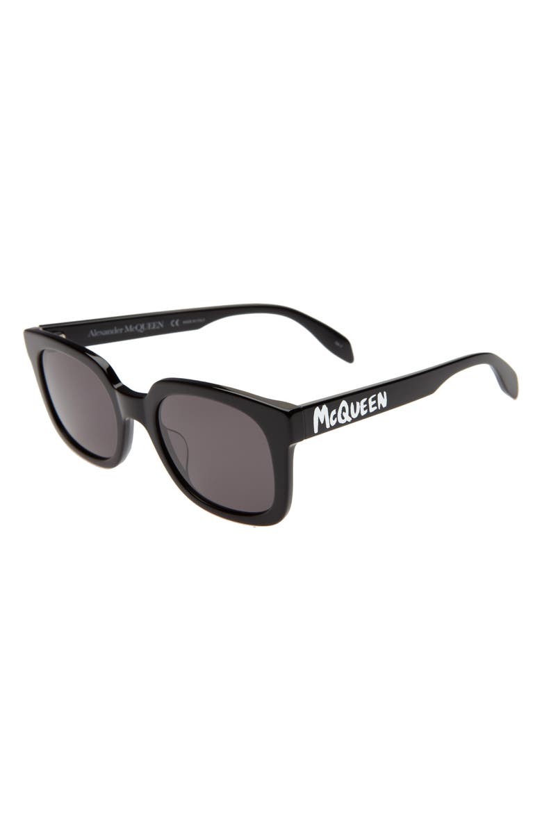 McQueen Alexander McQueen 53mm Rectangular Sunglasses, Alternate, color, 