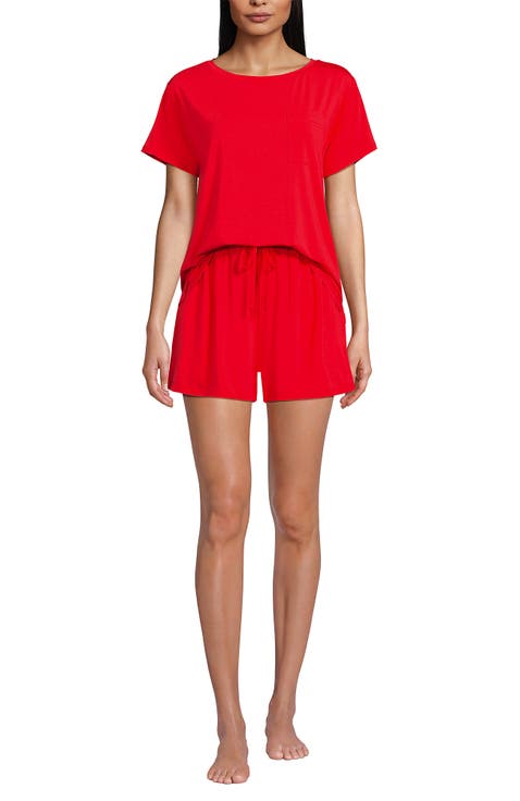 Cooling 2 Piece Pajama Set - Short Sleeve Tee and Shorts