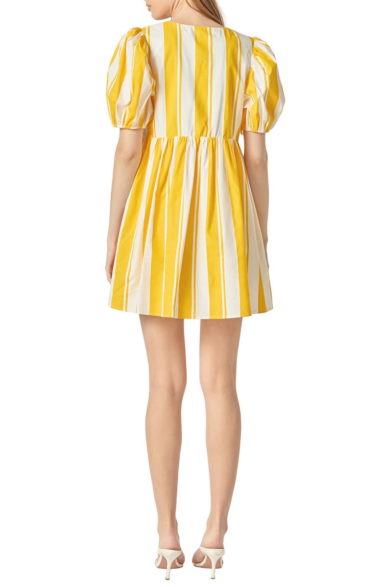 English Factory Bold Stripe Cotton Minidress, Alternate, color, Yellow/ White