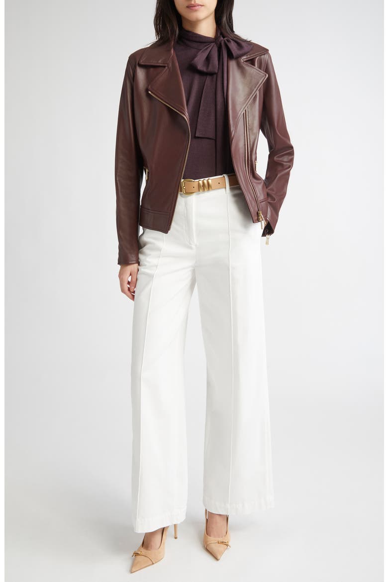 Leather Moto Jacket, Alternate, color, 167 BORDEAUX