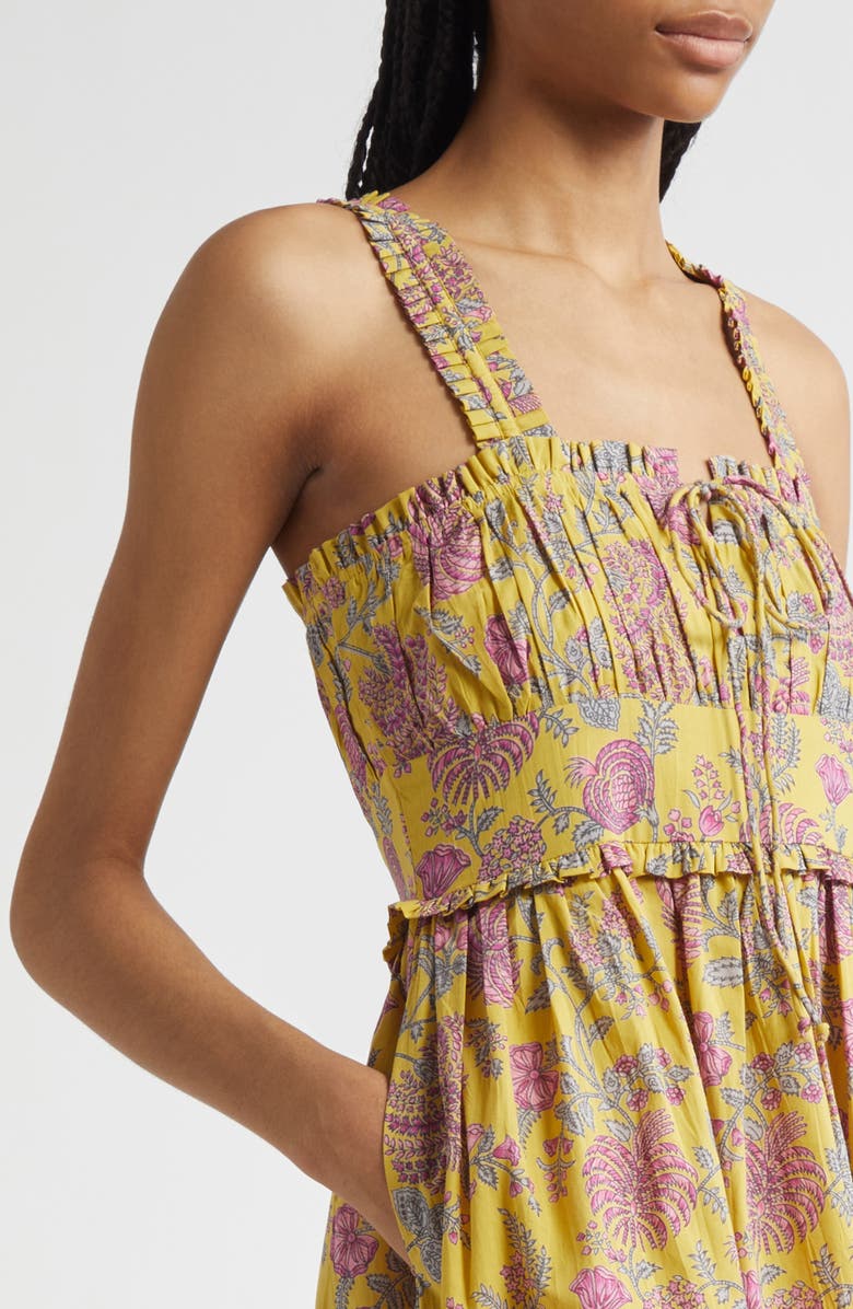 MILLE Calla Floral Cotton Sundress, Alternate, color, Citron Floral