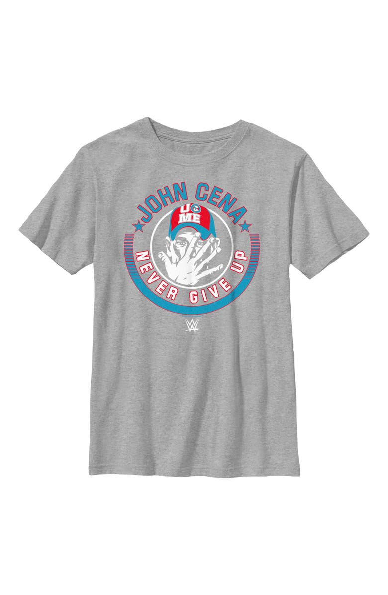 WWE Boy's WWE John Cena Never Give Up Logo Graphic T-Shirt, Main, color, Athletic Heather