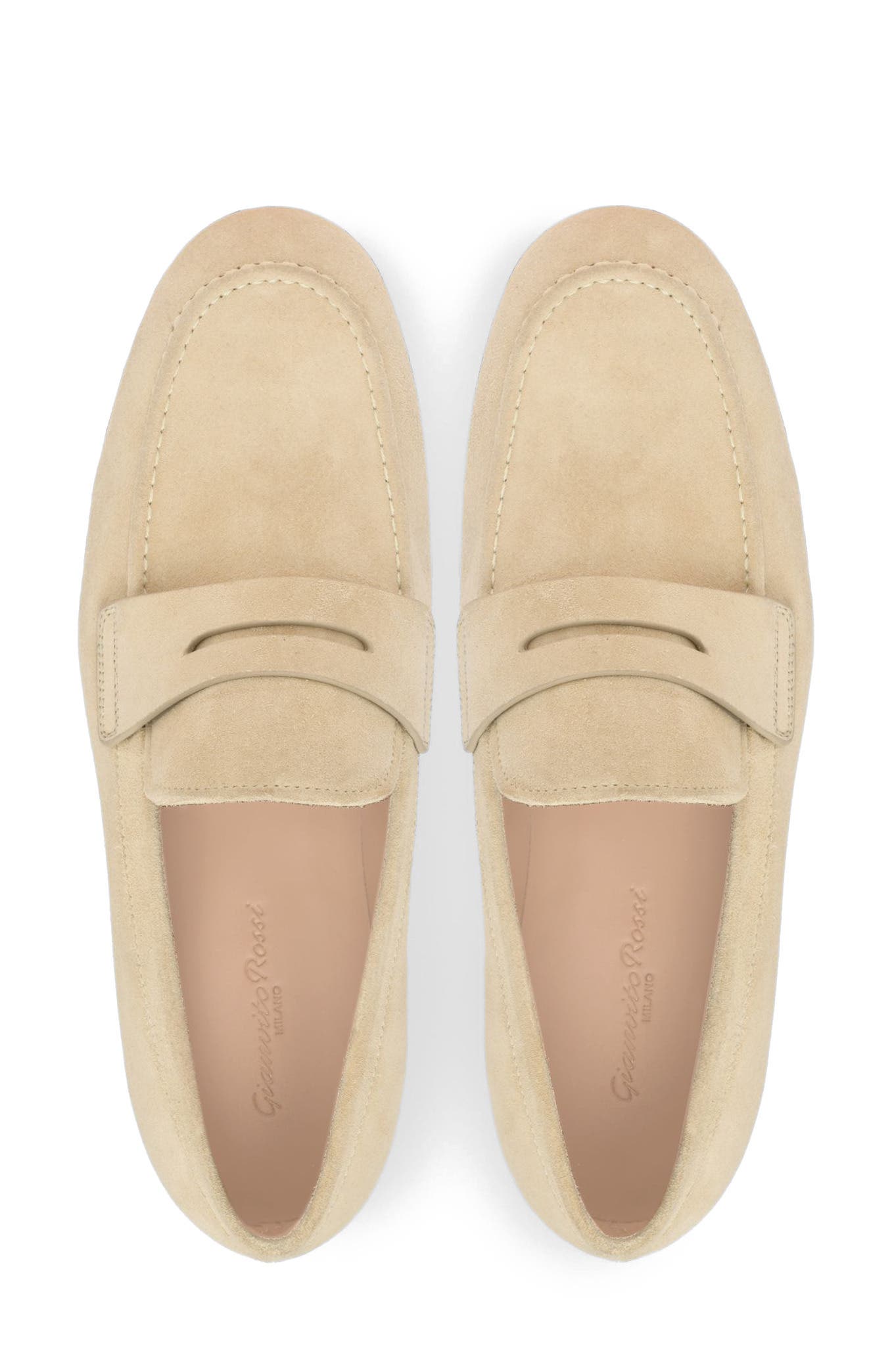 Gianvito Rossi Carlo Mocassin, Alternate, color, Brown Suede Leather