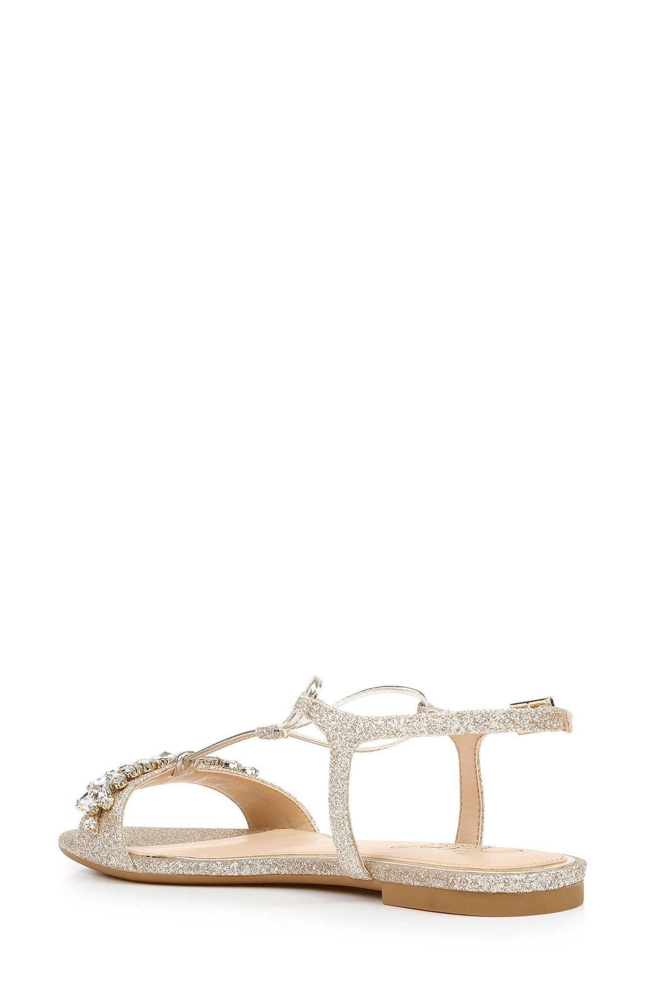 Badgely Mischka Paulina Embellished Sandal, Alternate, color, LIGHT GOLD GLITTER