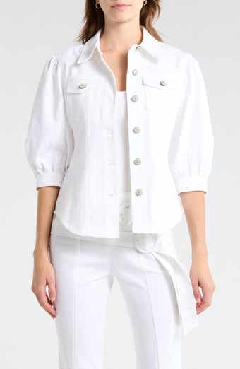 Cinq à Sept Louis Puff Sleeve Cotton Blend Jacket