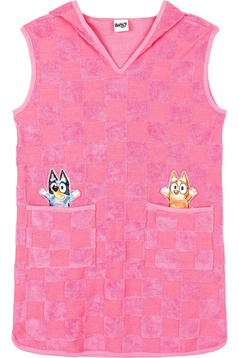 Hooded Swimwear Cover-Up, Main, color, Bluey Bingo Pink