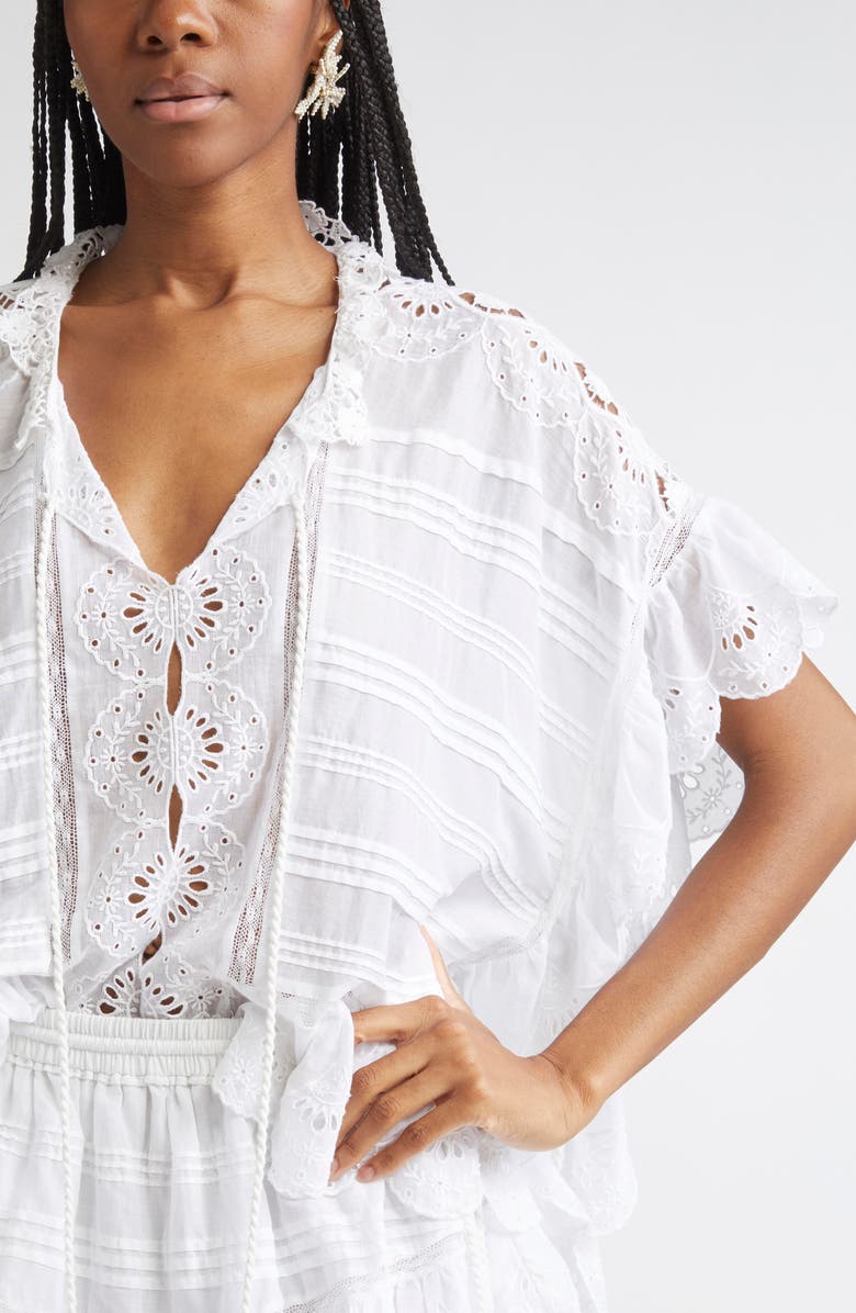 Isabel Marant Étoile Payton Cotton Eyelet Top, Alternate, color, White