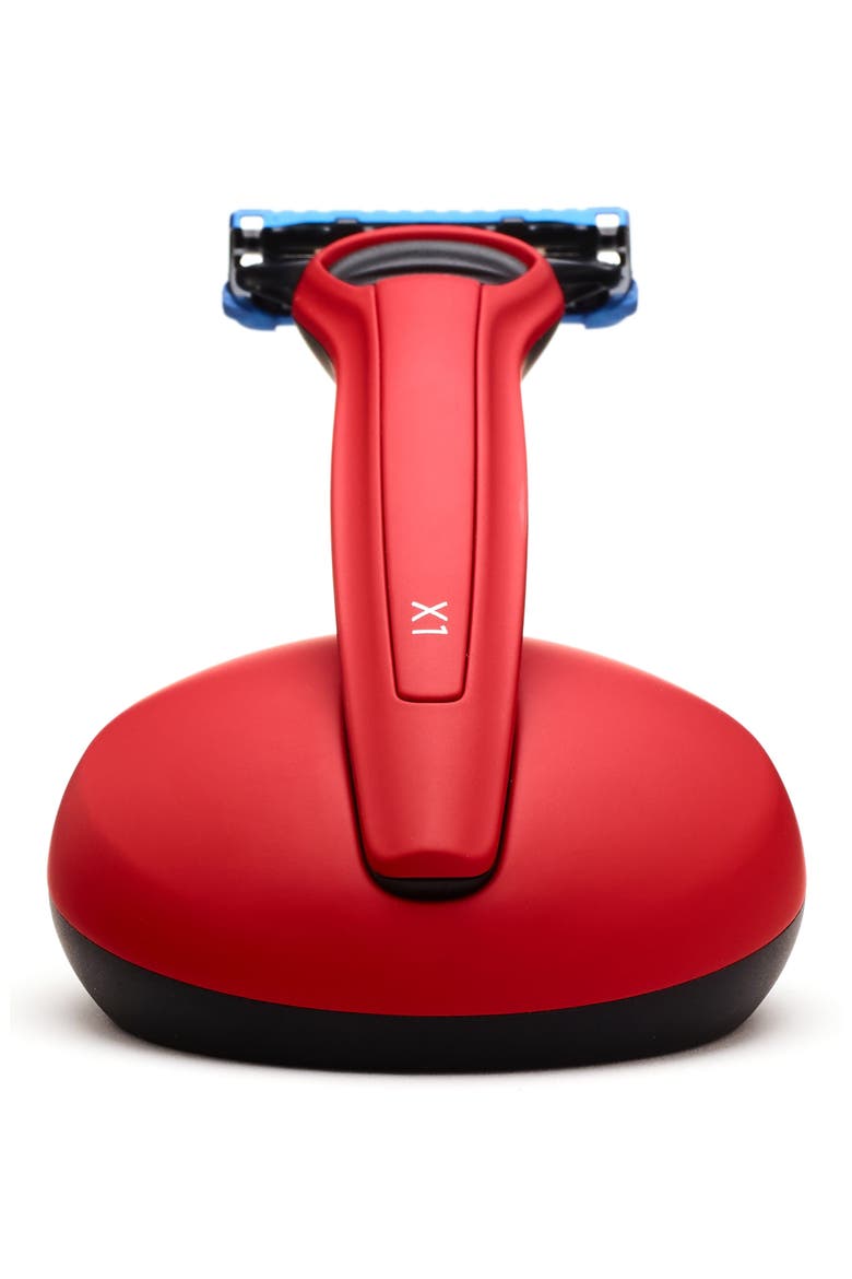 X1 Matte Red Razor and Stand Set, Alternate, color, MATTE RED