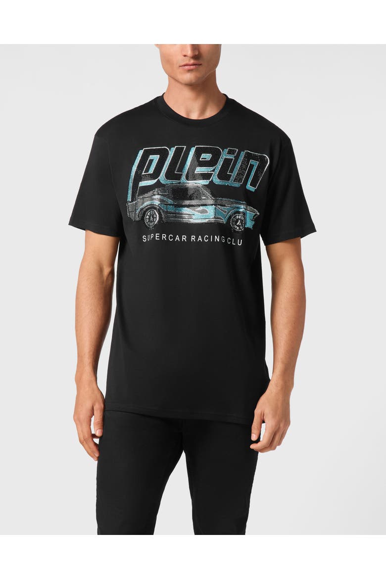Jersey T-Shirt Round Neck Ss Cars Racing Men, Main, color, black