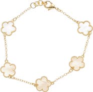 Juvell Mother-of-Pearl Clover Station Bracelet