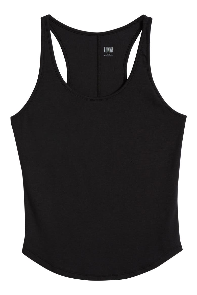 Soft Rib Racerback Pajama Tank, Alternate, color, IMMERSED BLACK