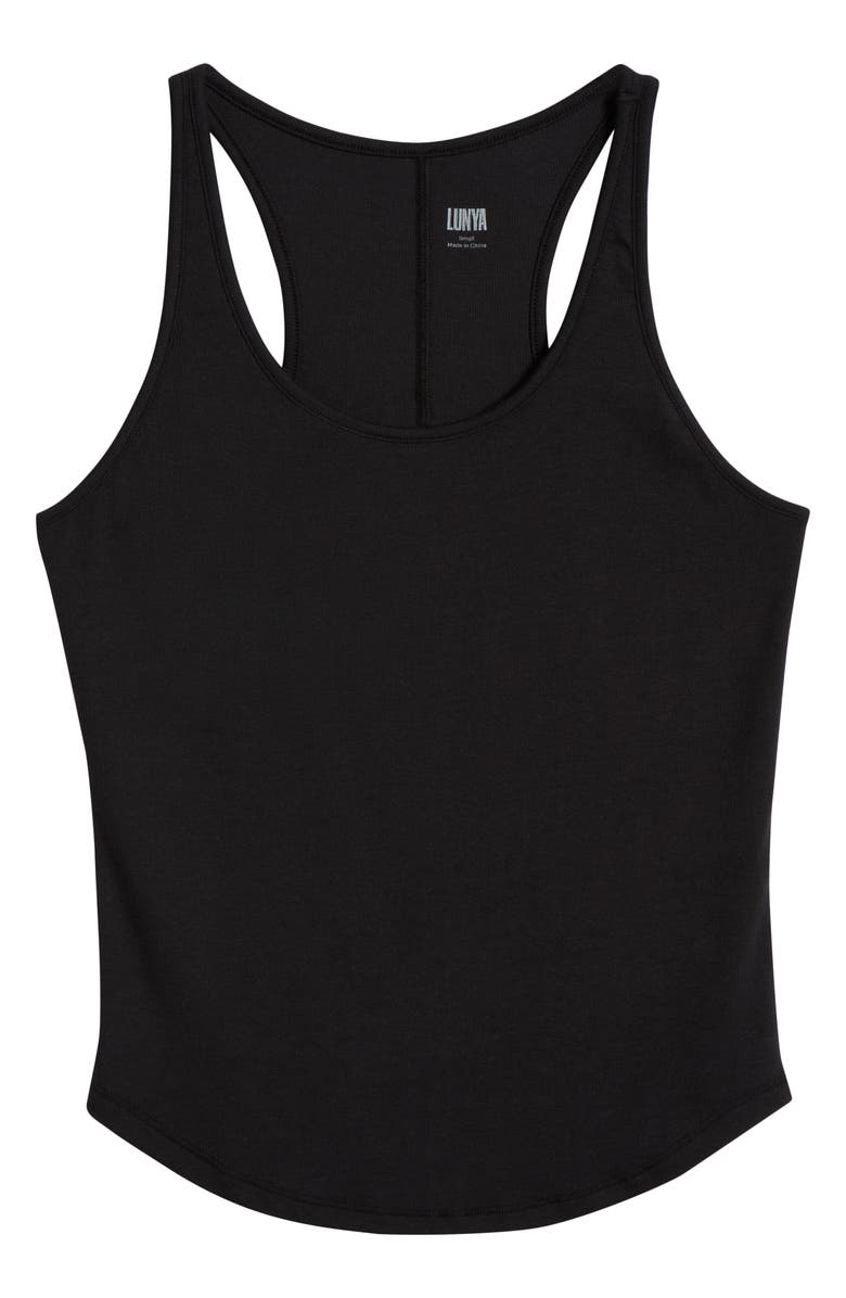 Lunya Soft Rib Racerback Pajama Tank, Alternate, color, Immersed Black