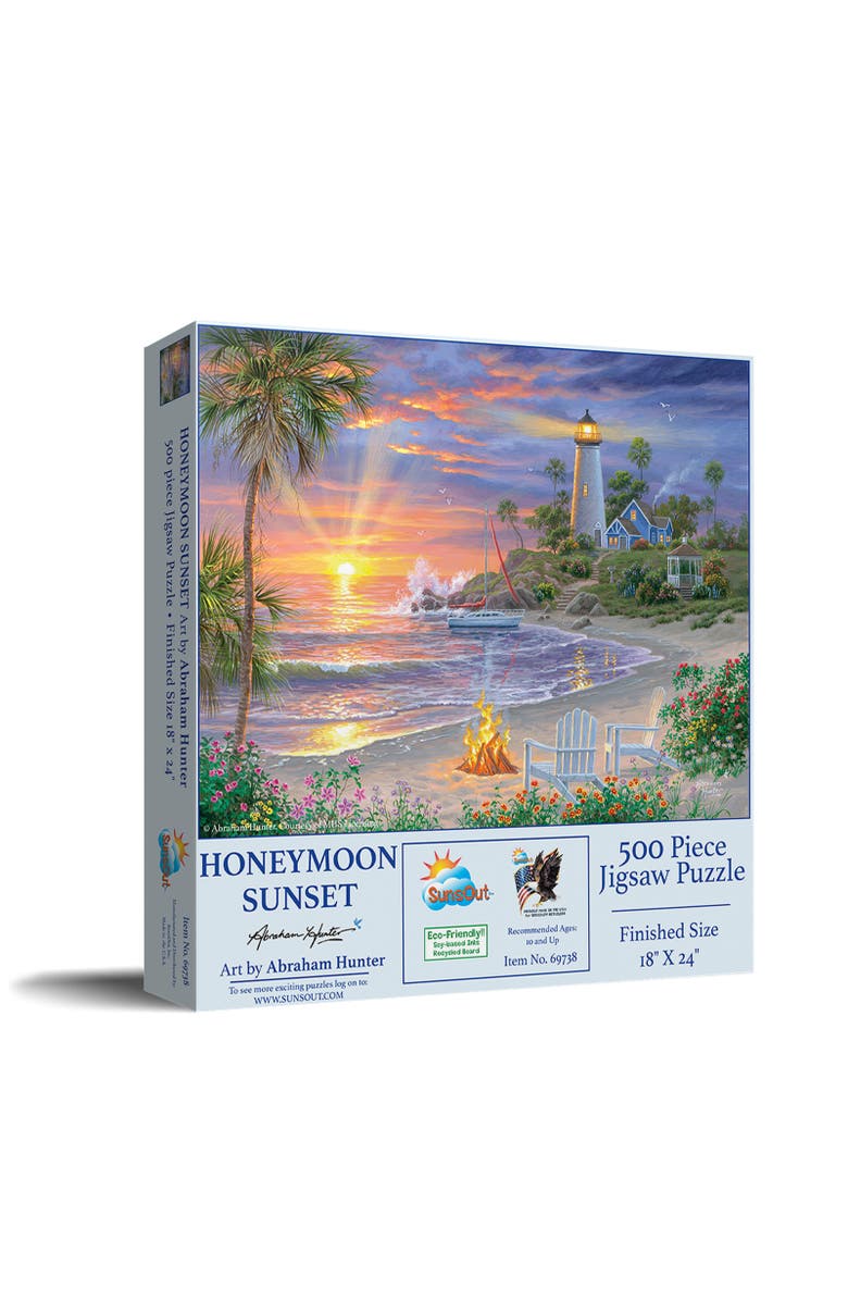 Sunsout Honeymoon Sunset 500 piece Jigsaw Puzzle for Adults, Main, color, Multicolor