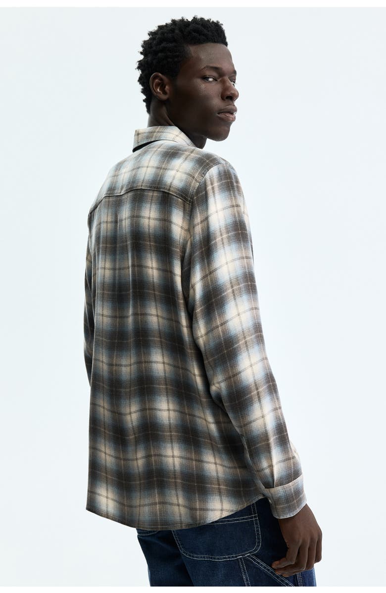 H&M Relaxed Fit Shirt, Alternate, color, Blue/Plaid