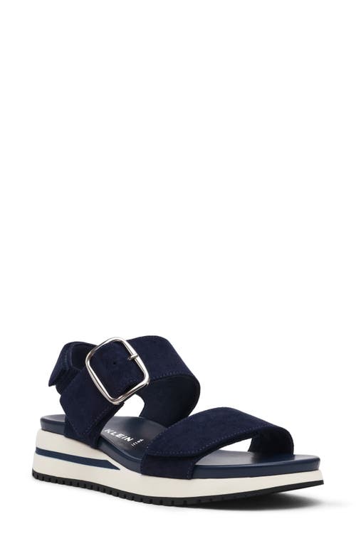 Anne Klein Evanti Ankle Strap Platform Sandal In Blue