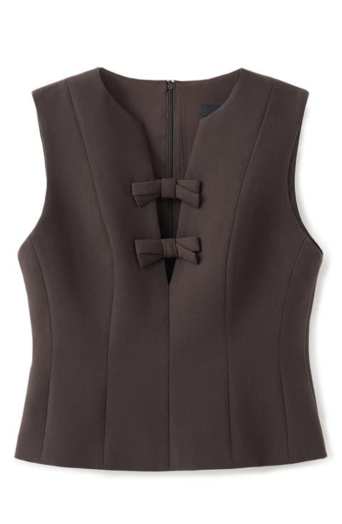 Bow V-Neck Vest