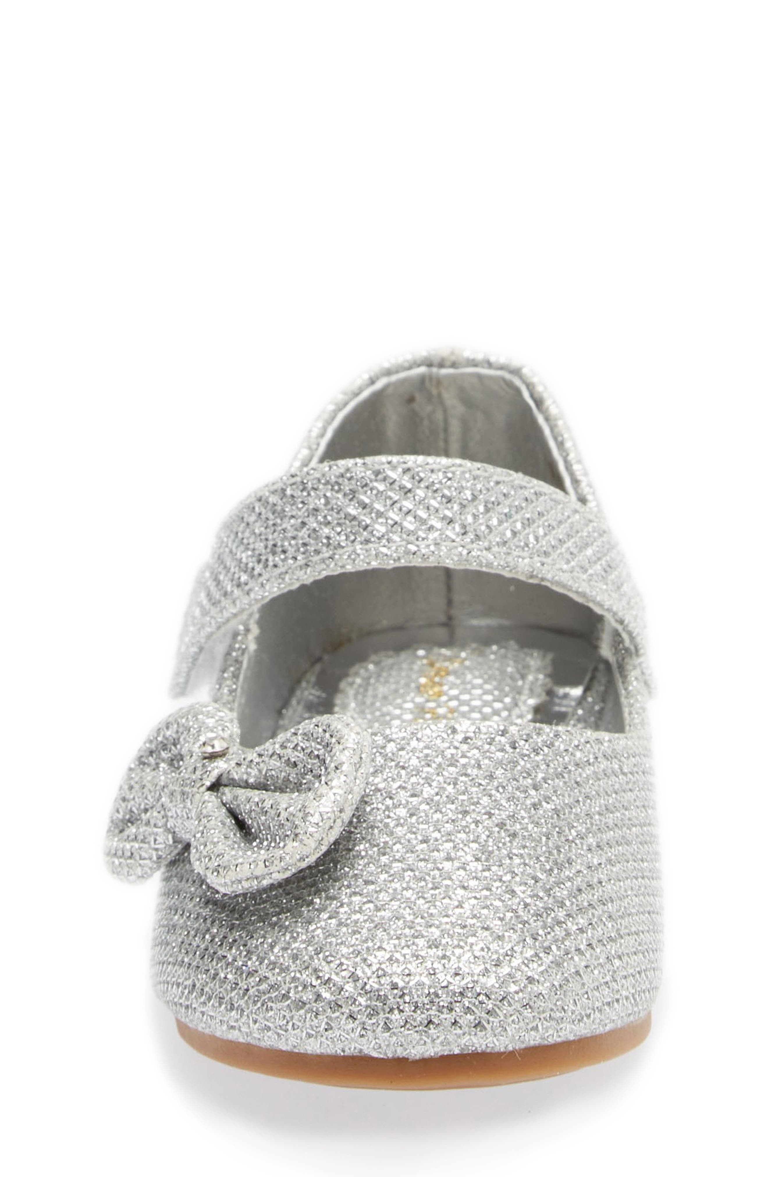 DREAM PAIRS Kids' Angel Crystal Bow Mary Jane, Alternate, color, Silver