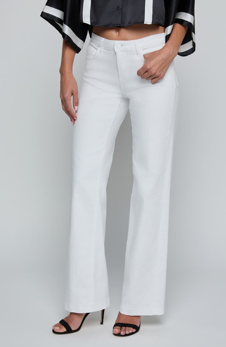 L'AGENCE Joanne Wide Leg Jeans, Alternate, color, Blanc