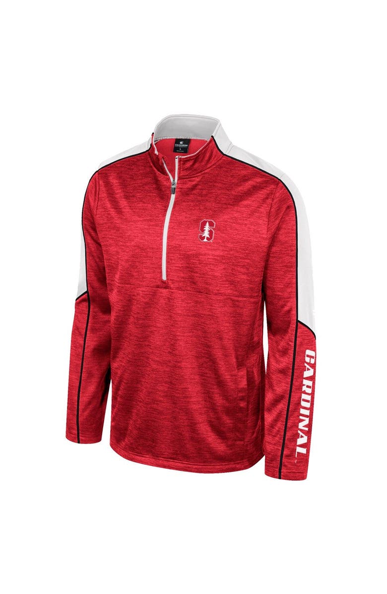 COLOSSEUM Men's Colosseum Cardinal Stanford Cardinal Marled Half-Zip Jacket, Alternate, color, 