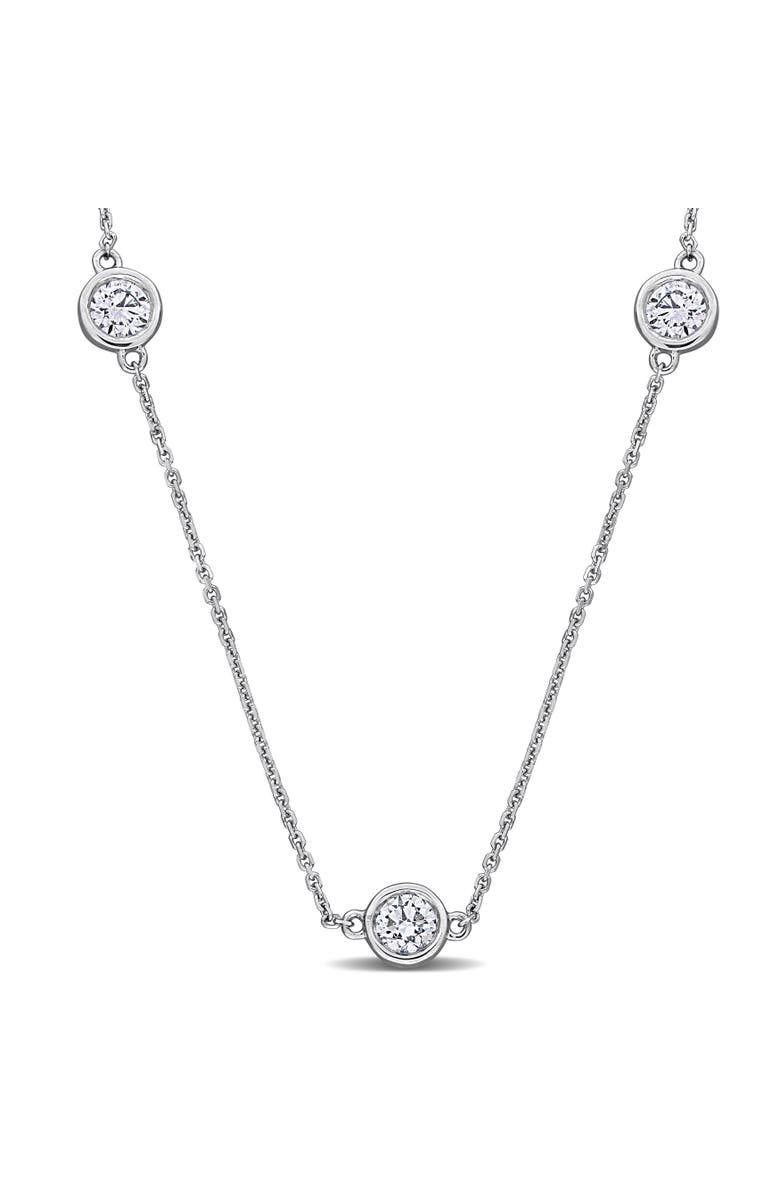 Julianna B. Lab-Grown Diamond Station Necklace 14k, Main, color, White Gold