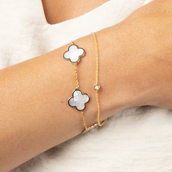 Large Mother of Pearl Clover Bracelet
