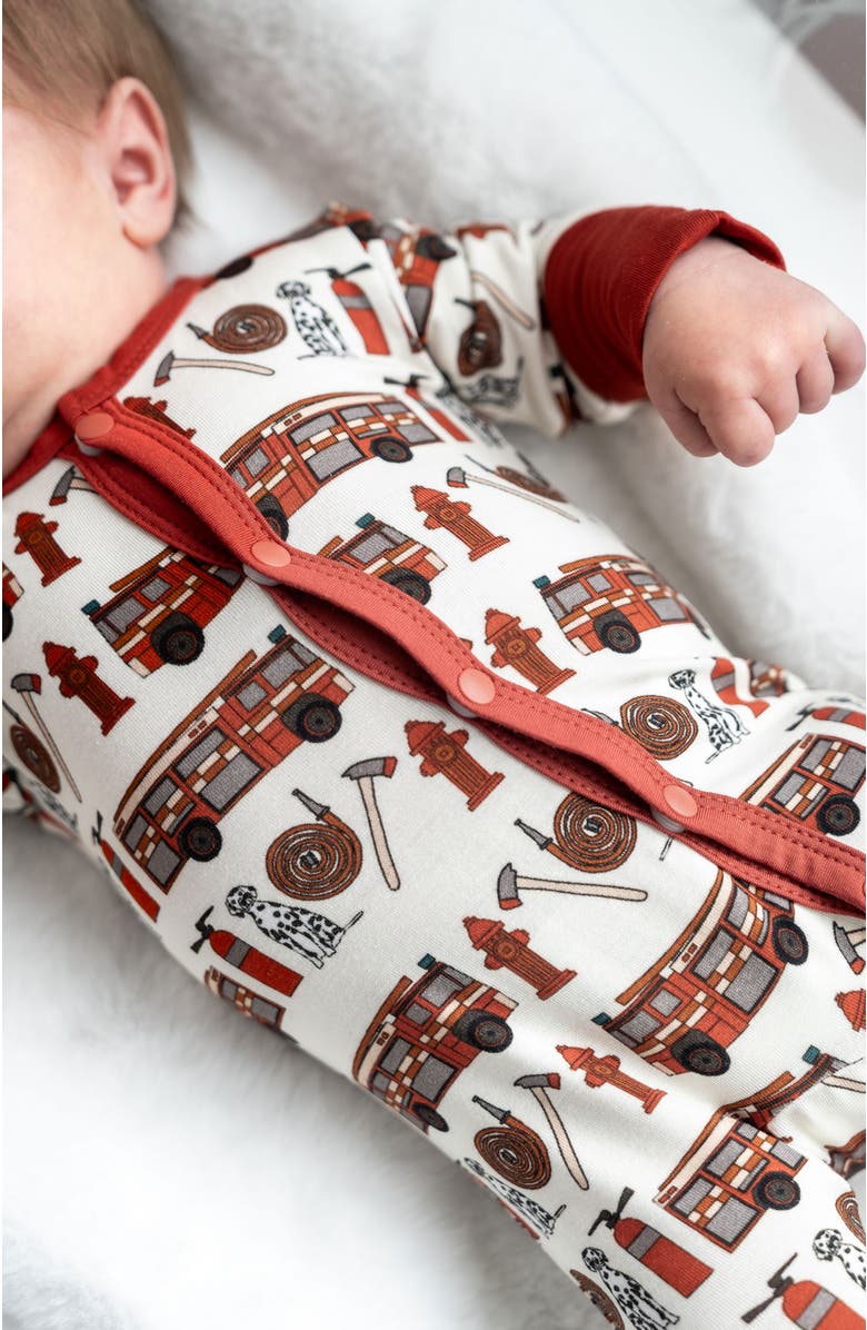 Laree + Co Alcaous Convertible Baby Footie, Alternate, color, Red