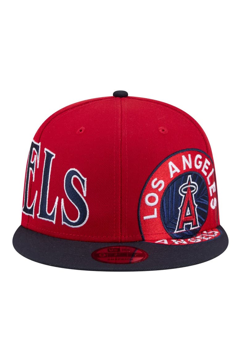 Men's New Era Red/Navy Los Angeles Angels Stretched Two-Tone 9FIFTY Adjustable Hat, Alternate, color, Red