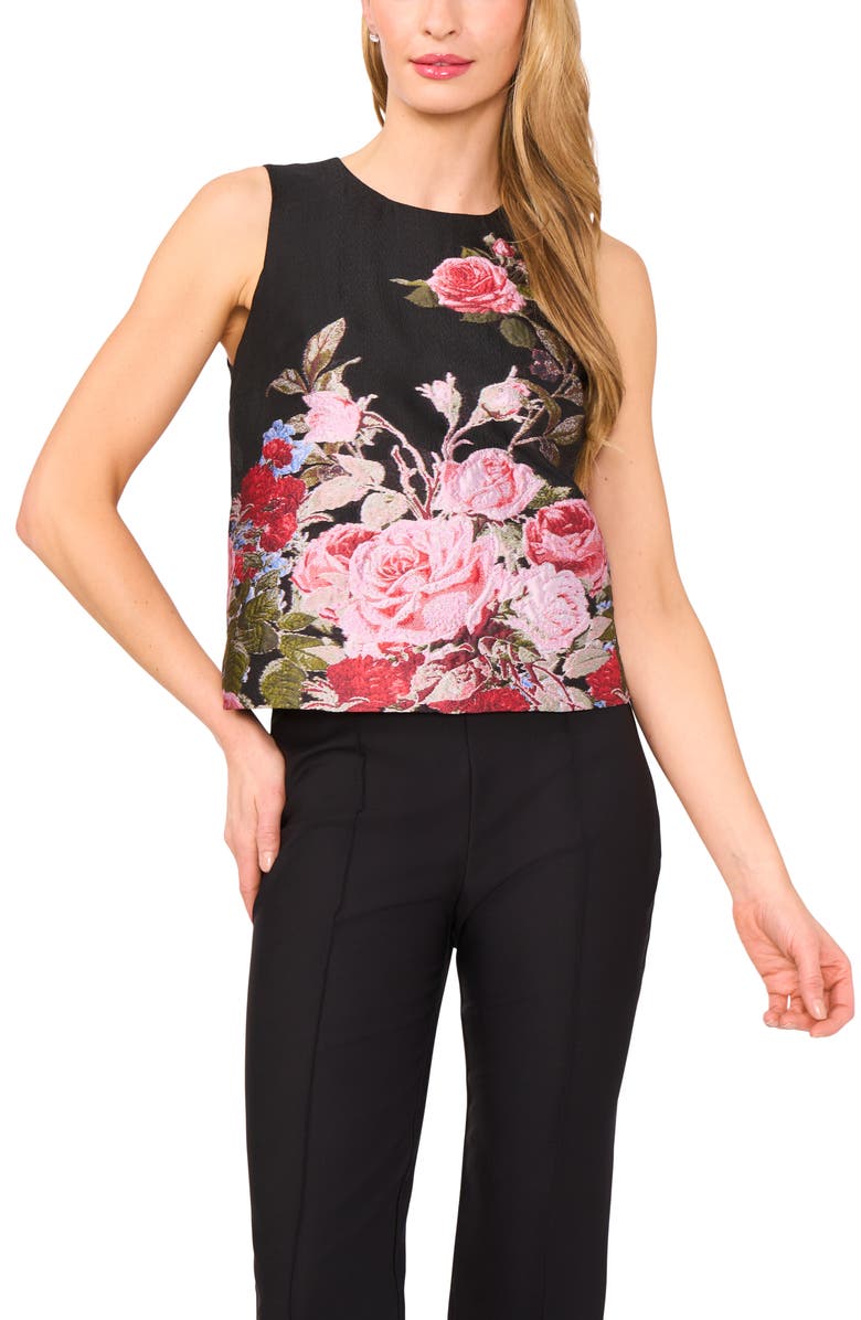 Ted Baker Placed Floral Jacquard Sleeveless Top, Main, color, 