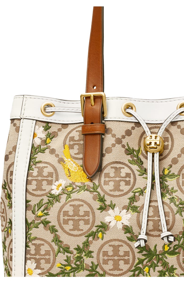 Tory Burch T Monogram Floral Embroidered Tote, Alternate, color,