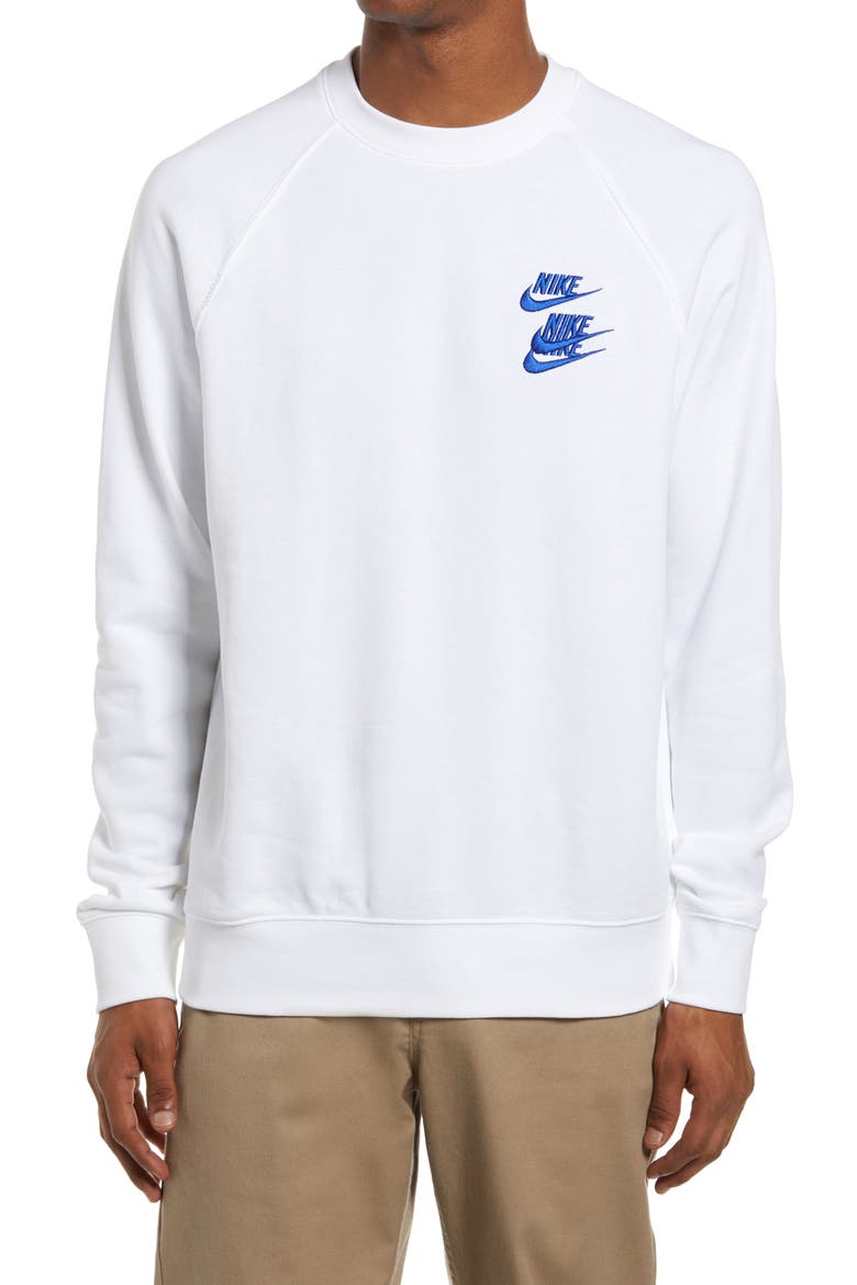 Sportswear World Tour Embroidered Crewneck Sweatshirt, Main, color, WHITE