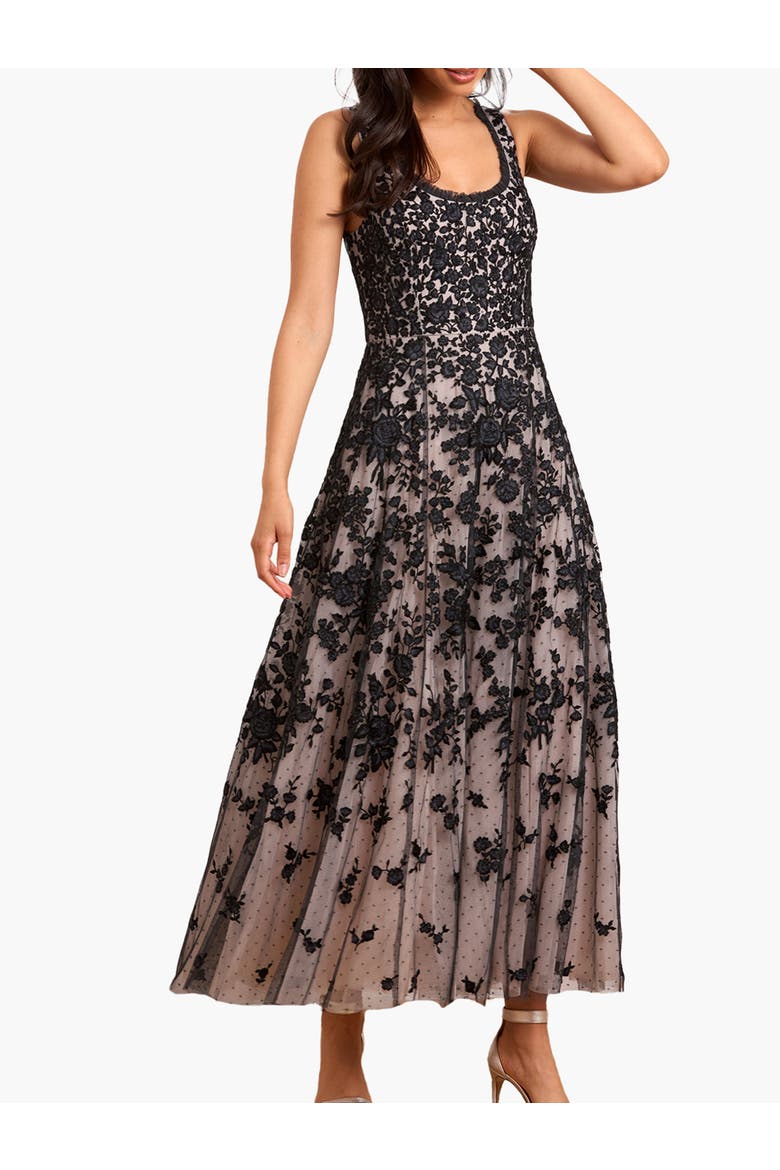 Rosa Scoop Neck Ankle Gown, Alternate, color, Graphite/Opal