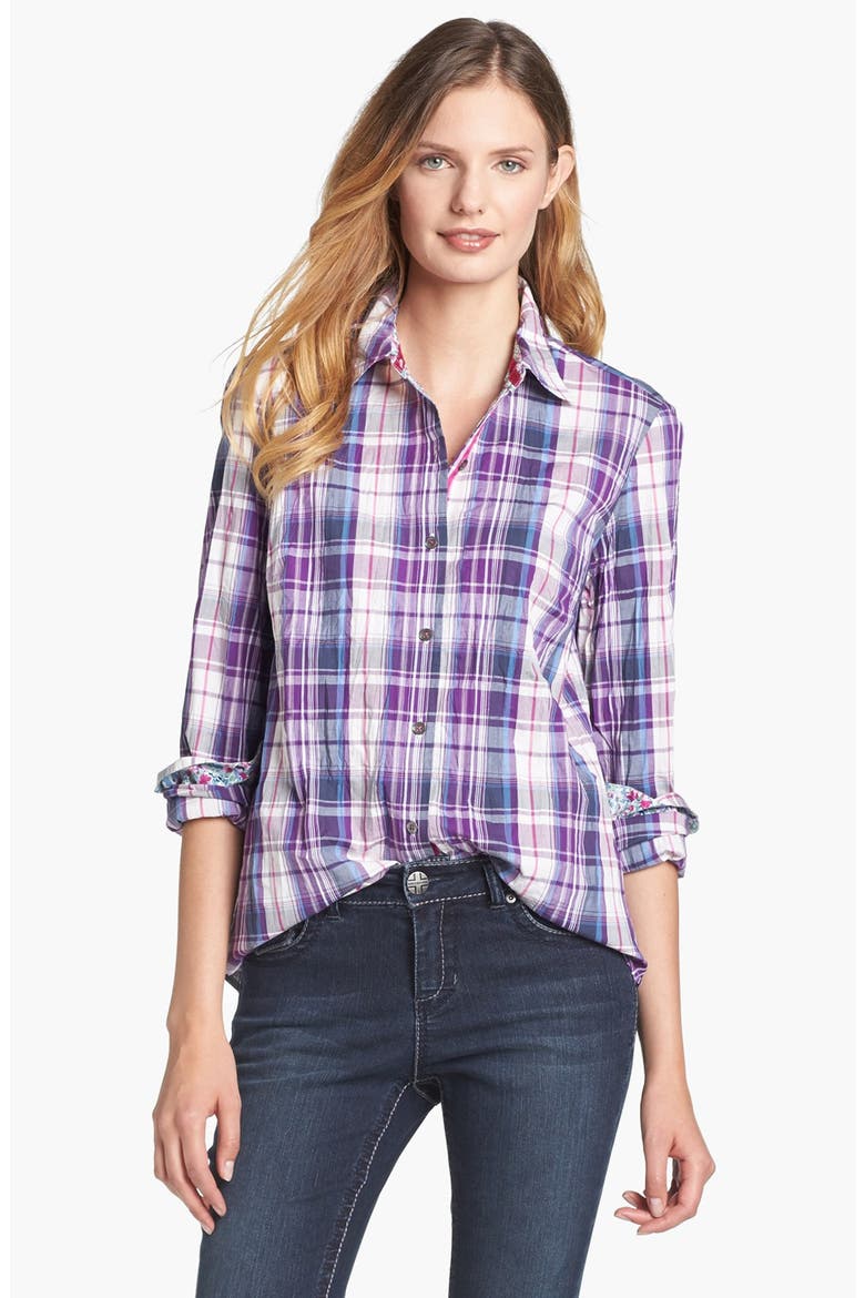 Madras Plaid Shirt, Main, color, PURPLE