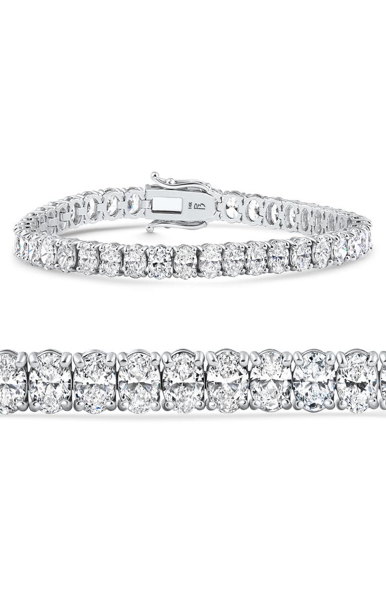 Bliss Diamond 16Ct TW Oval Diamond Tennis Bracelet 14k Gold 7" Lab Grown, Main, color, White Gold