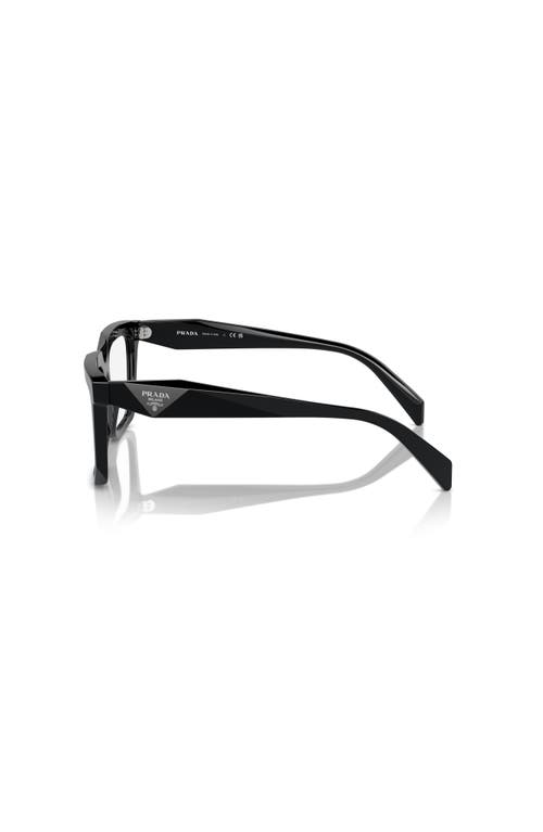 Prada 52mm Rectangle Optical Glasses In Black