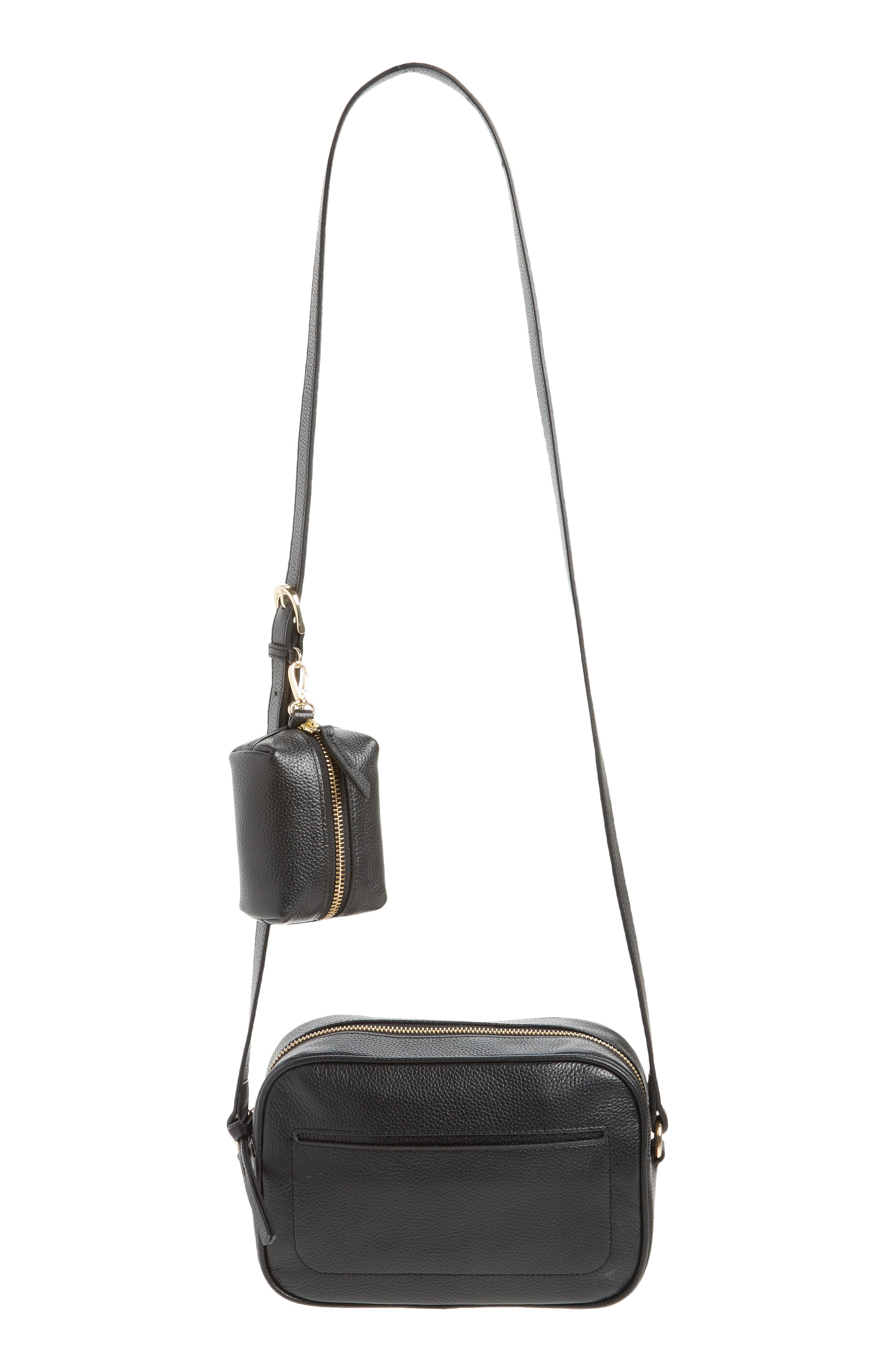 Margo Crossbody Bag with Accessory Pouch, Alternate, color, BLACK