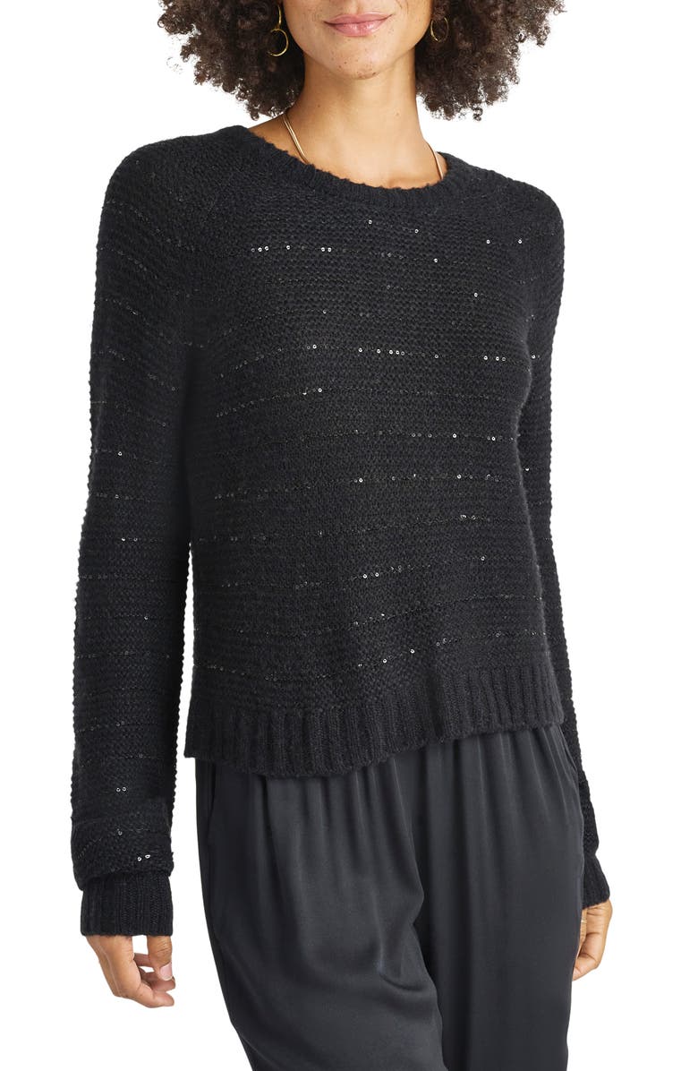 Splendid Maisie Sequin Stripe Sweater, Main, color, 