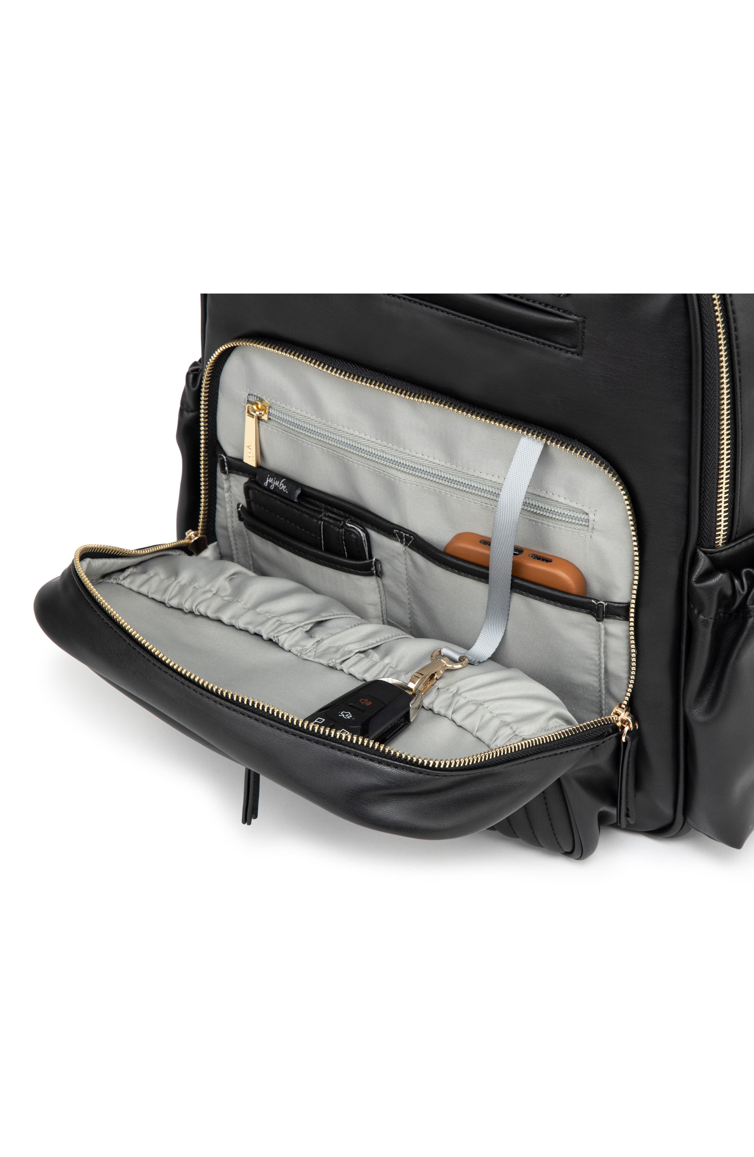 JuJuBe Ju-Ju-Be Million Pockets Faux Leather Diaper Backpack, Alternate, color, 