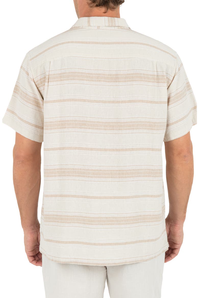 Oceanside Short Sleeve Button-Up Shirt, Alternate, color, BONE COMBO