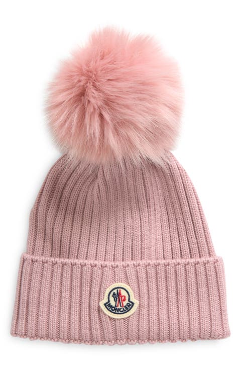 Kids' Merino Wool Rib Beanie with Faux Fur Pompom (Little Kid & Big Kid)