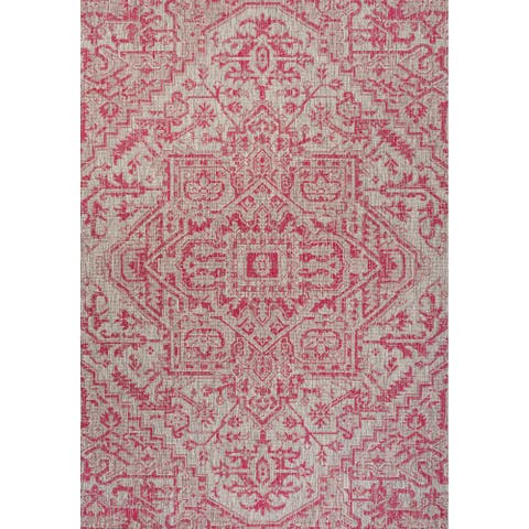Estrella Bohemian Medallion Textured Weave Indoor/Outdoor Area Rug