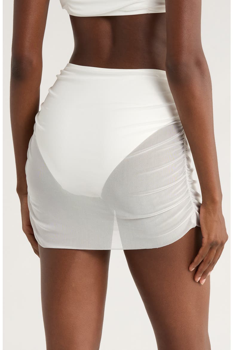Tawnie Skirted Bikini Bottoms, Alternate, color, WHITE