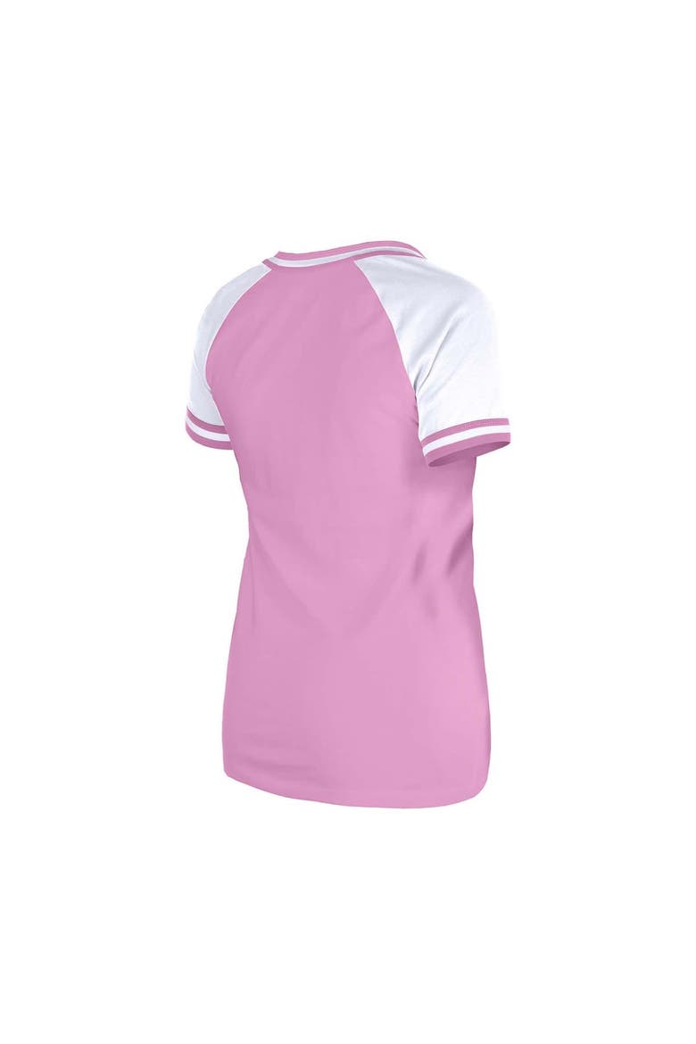 Women's New Era Pink Dallas Cowboys Color Multiplier Raglan V-Neck T-Shirt, Alternate, color, Pink