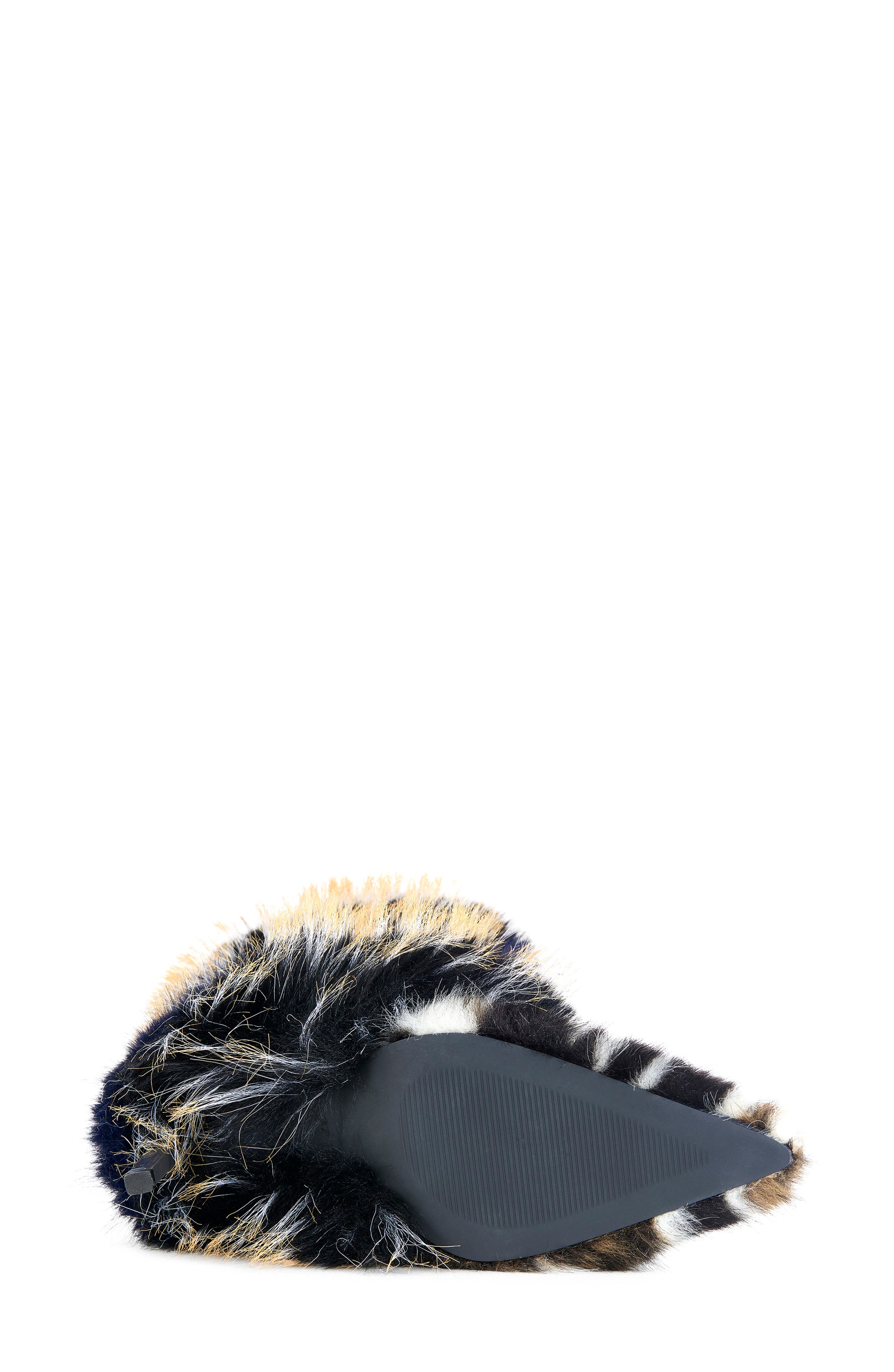 AZALEA WANG Upendo Mixed Faux Fur Stiletton Boot, Alternate, color, Navy Multi