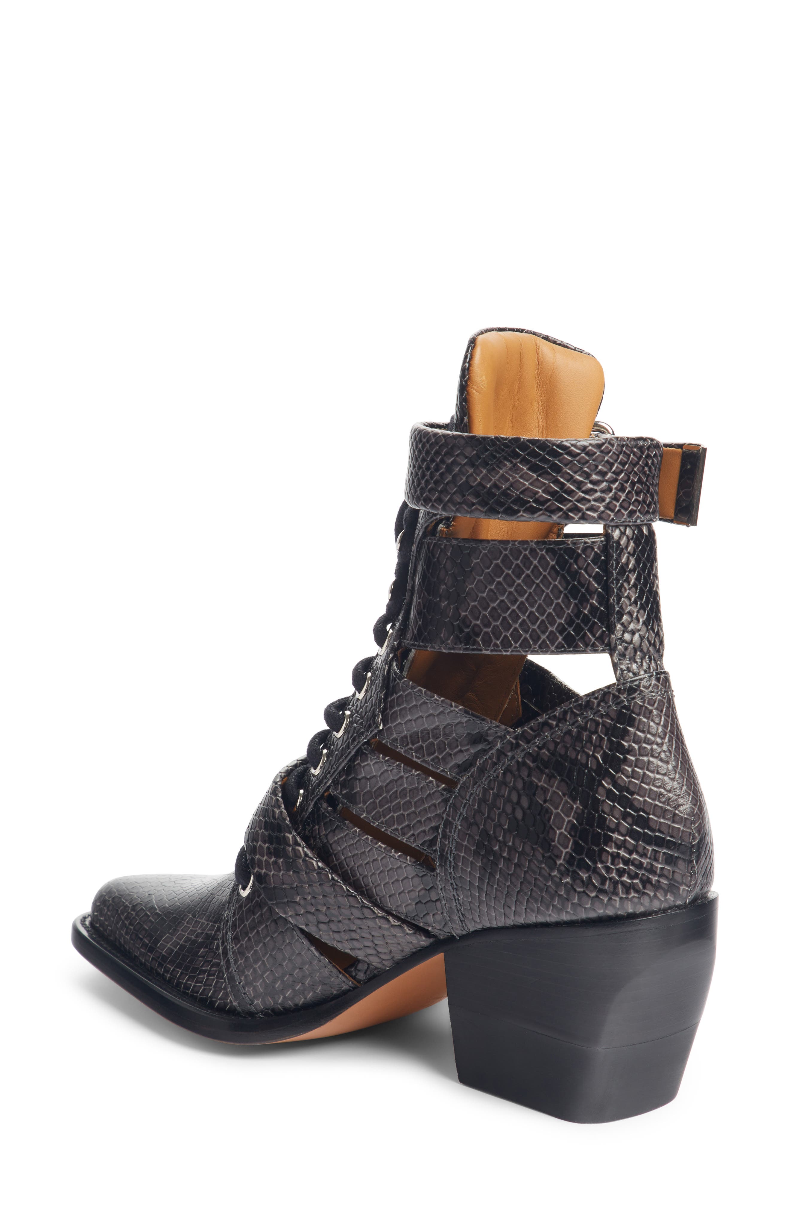 Rylee Caged Pointy Toe Boot, Alternate, color, CHARCOAL BLACK